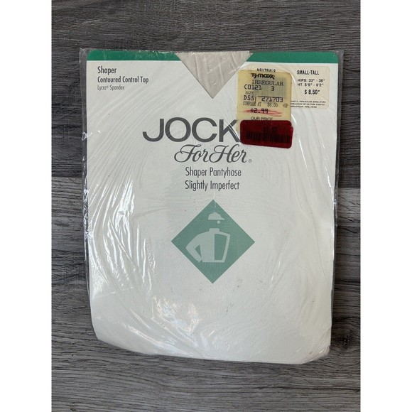 VTG Jockey For Her Shaper Pantyhose Sheer Control Top IMPERFECT Neutral SM Tall - Picture 1 of 4